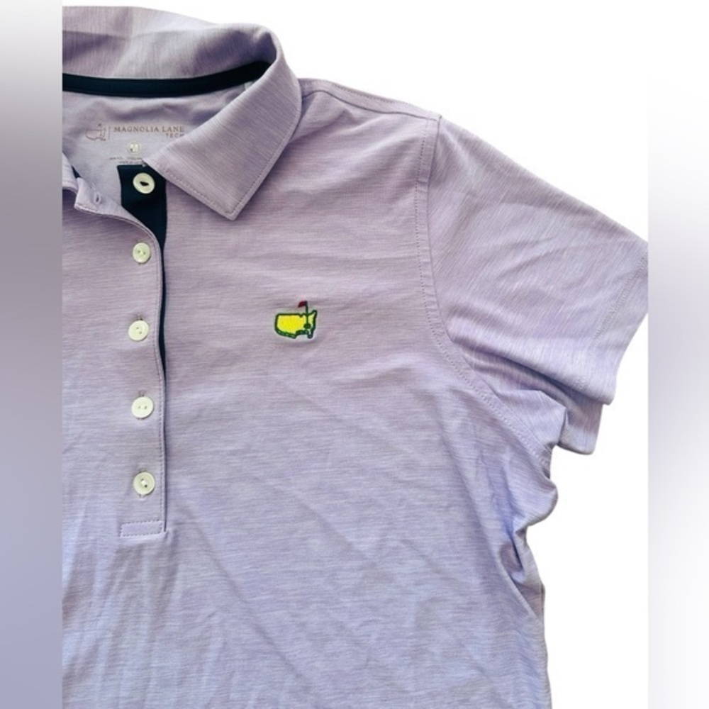 Magnolia Lane Tech Short Sleeve Polo - Masters Logo - Womens Size Medium Purple